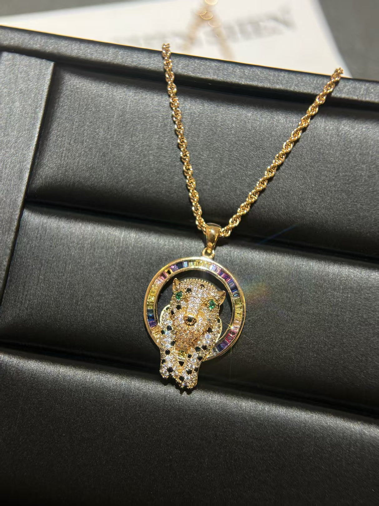 Colorful Panther Pendant Necklace