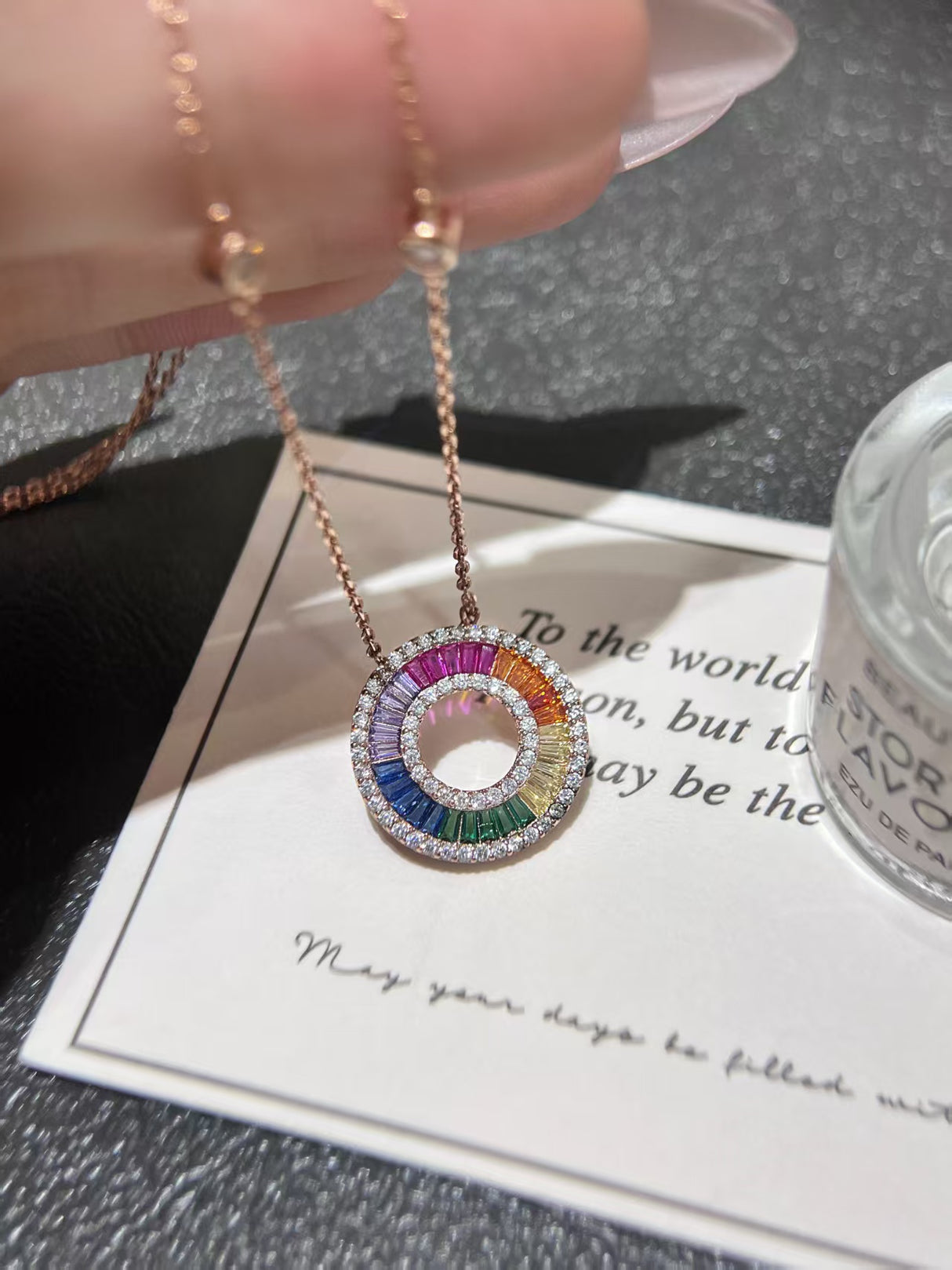 Rainbow Circle Necklace
