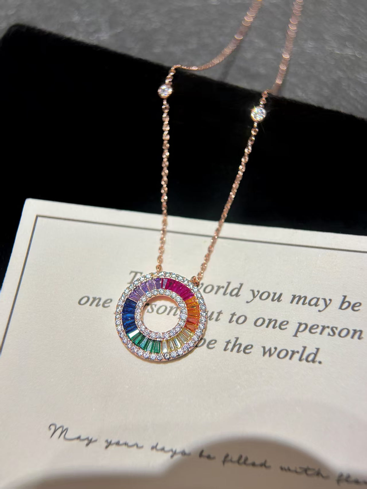 Rainbow Circle Necklace