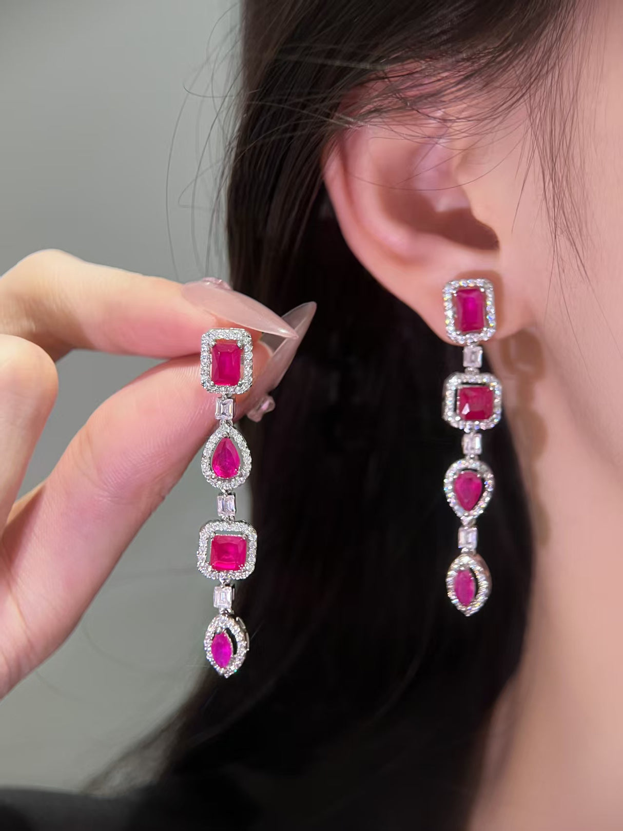 Brilliant Red - Layered Earrings