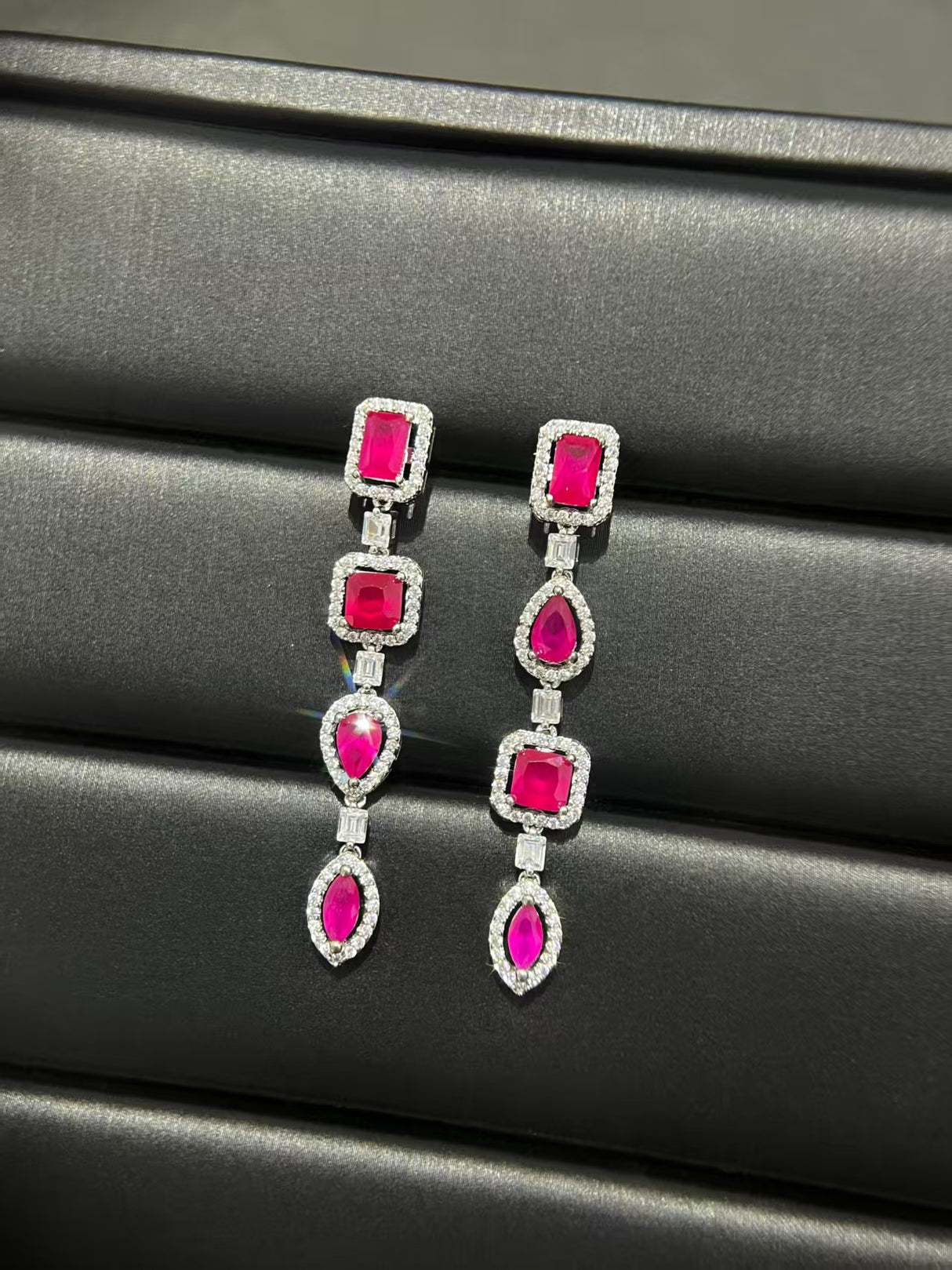 Brilliant Red - Layered Earrings