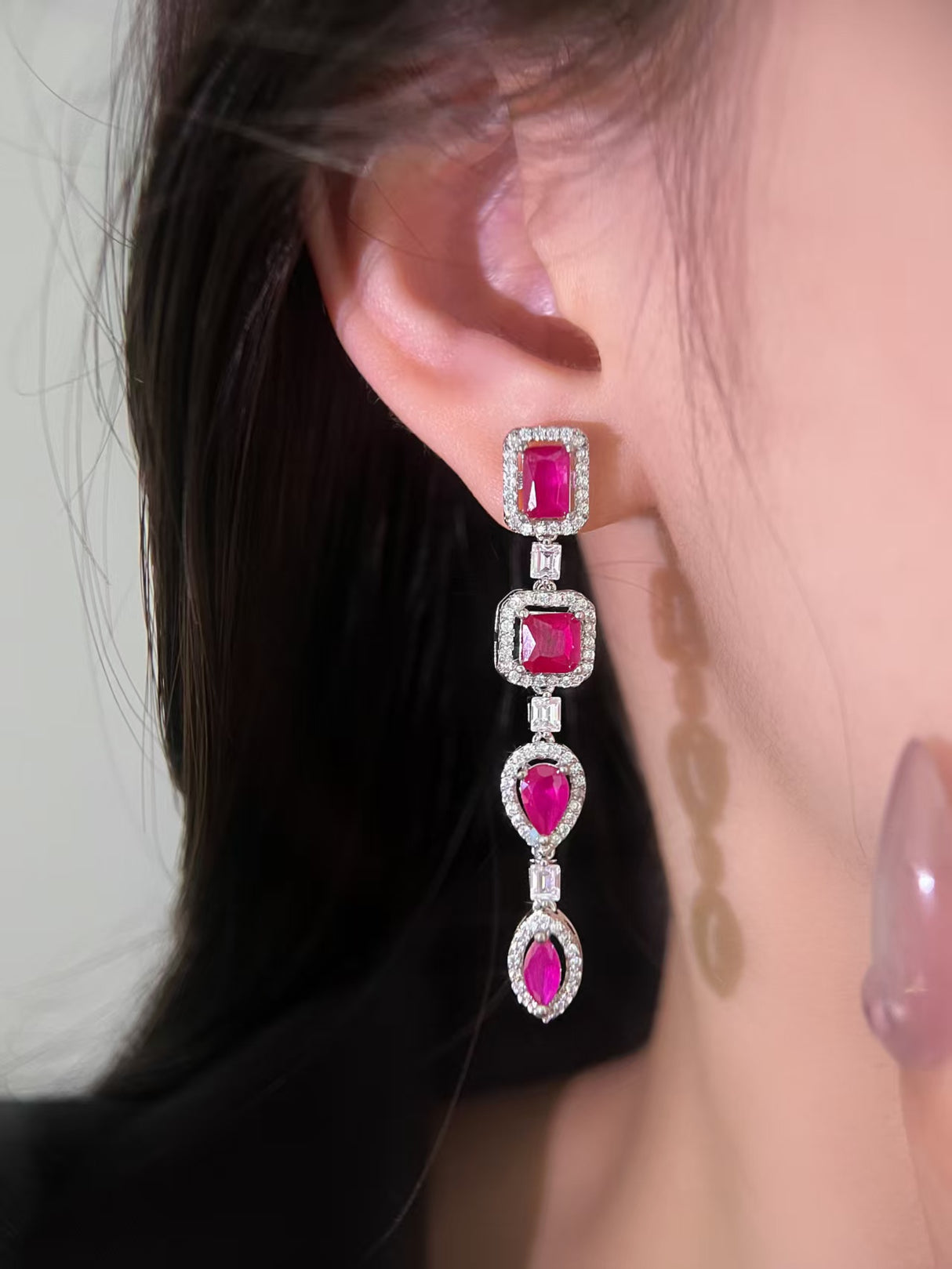 Brilliant Red - Layered Earrings