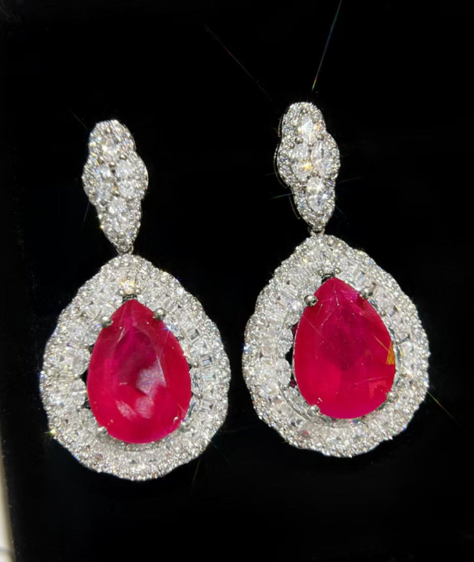 Emerald Pendant Earrings