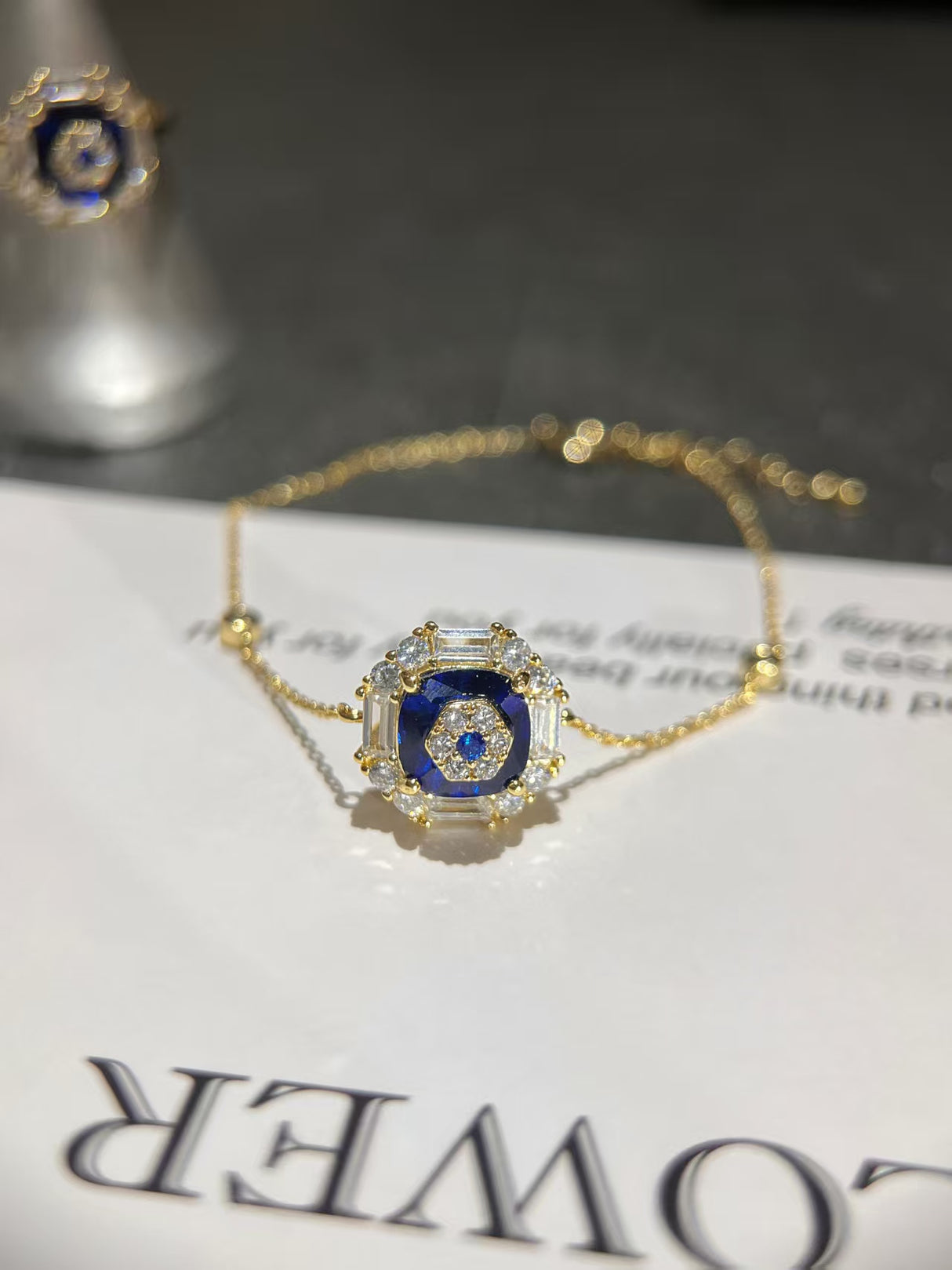 Octagon Blue Spinel CZ Bracelet