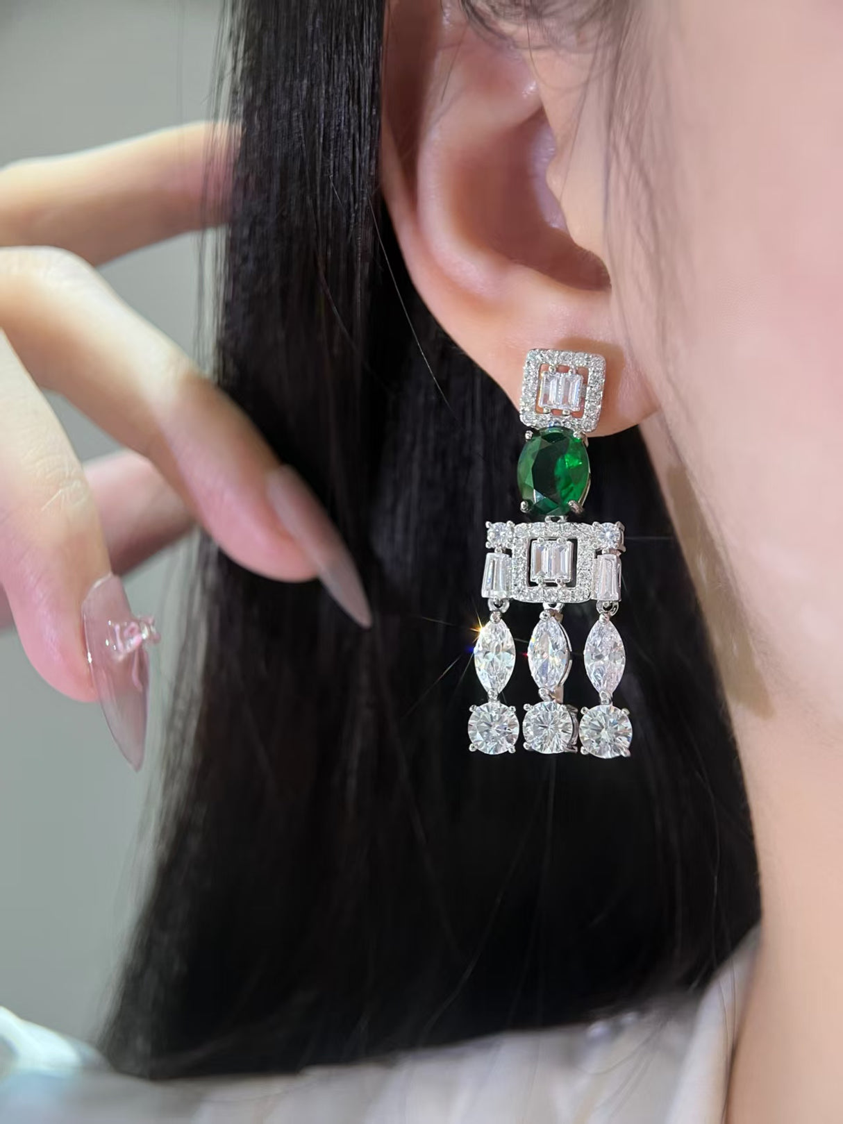 Jade Tassel Earrings