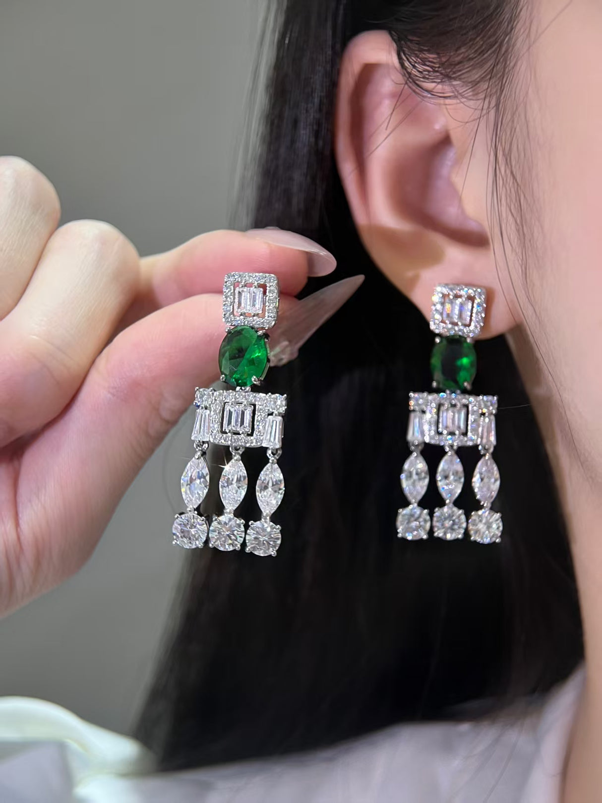 Jade Tassel Earrings