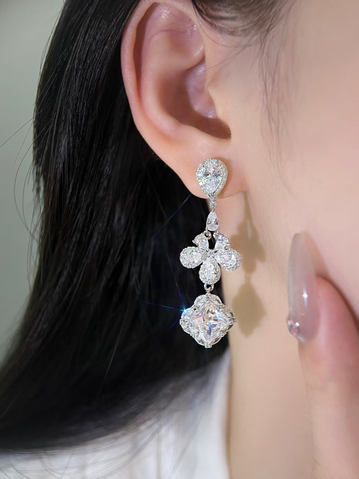 Four-leaf Clover Tassel Earrings