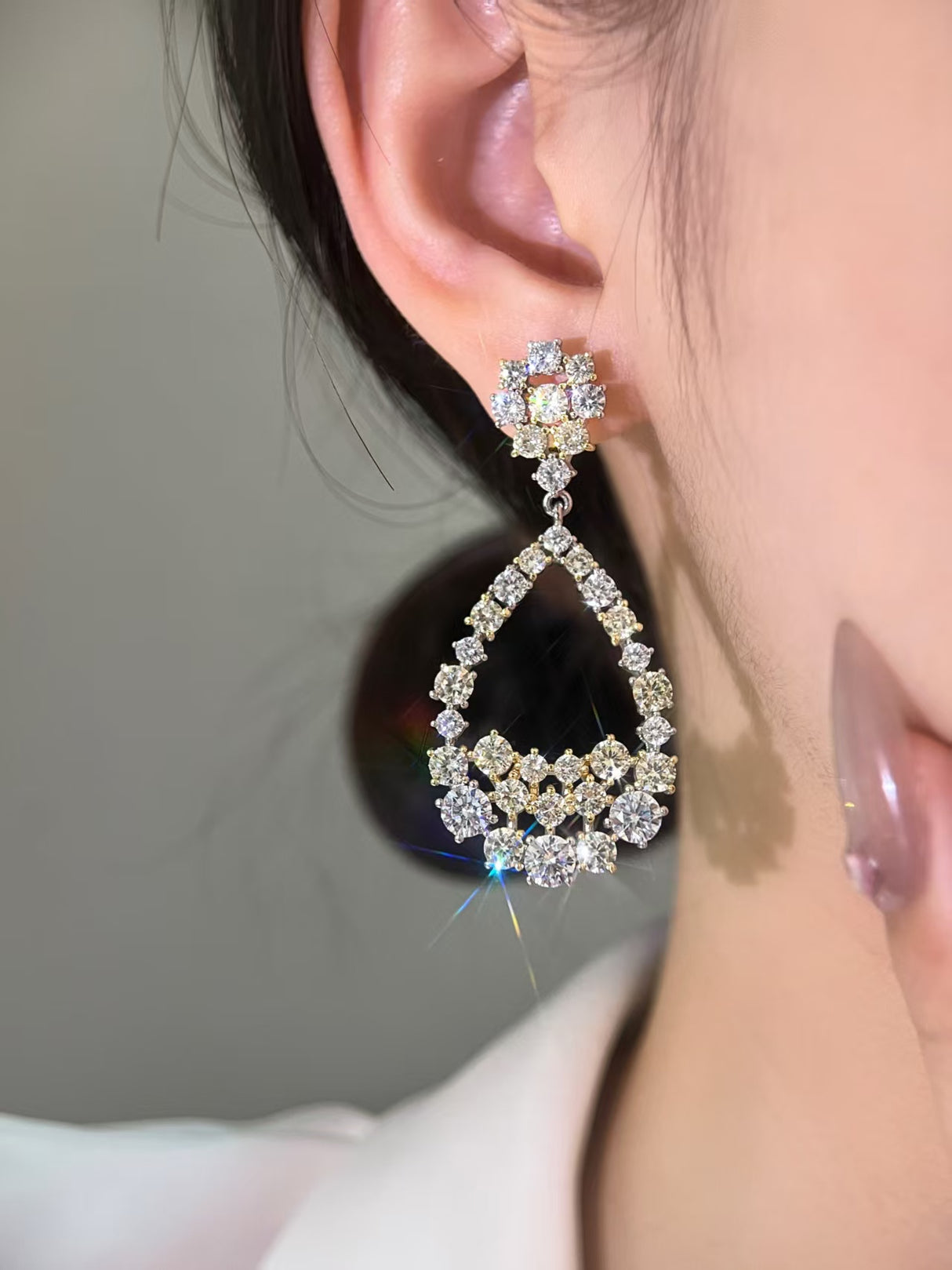 White Cradle Earrings