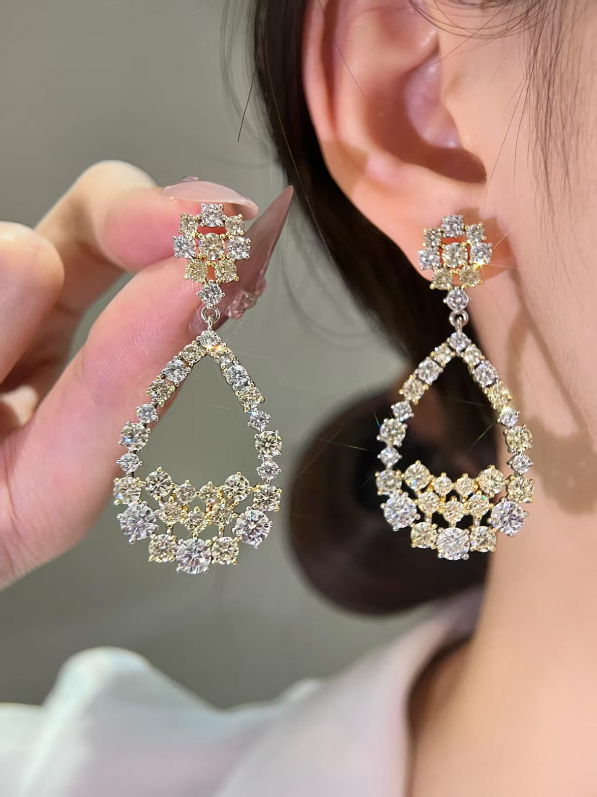 White Cradle Earrings