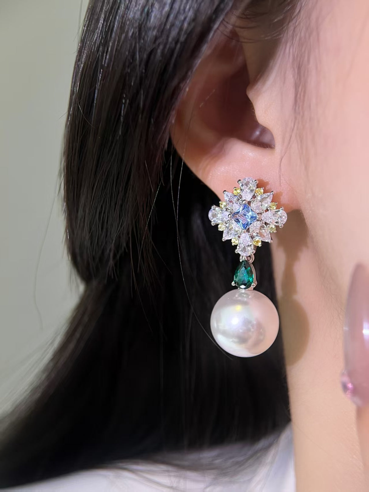 Snowflake Pearl Earrings