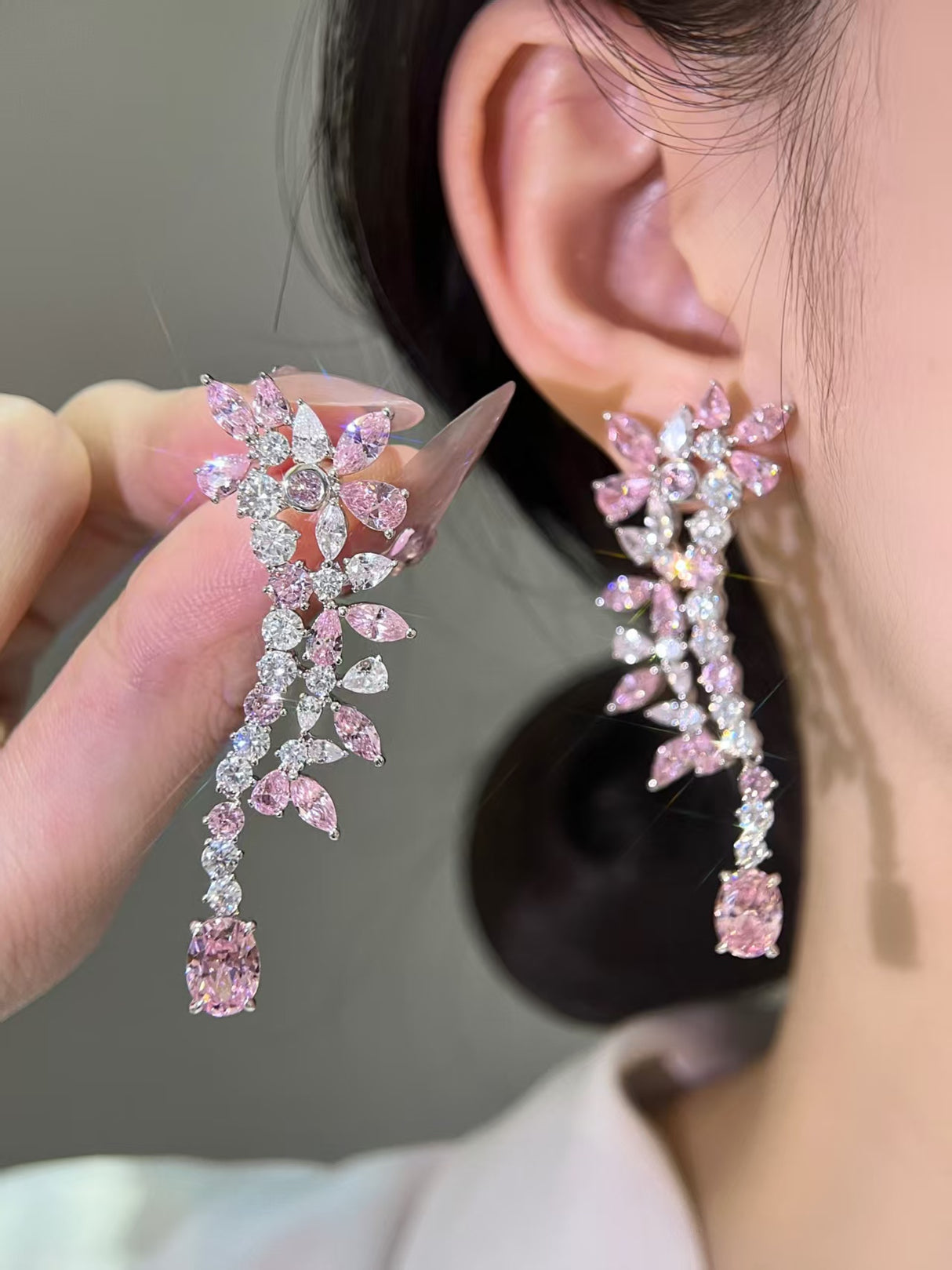 Zirconia Tassel Earrings