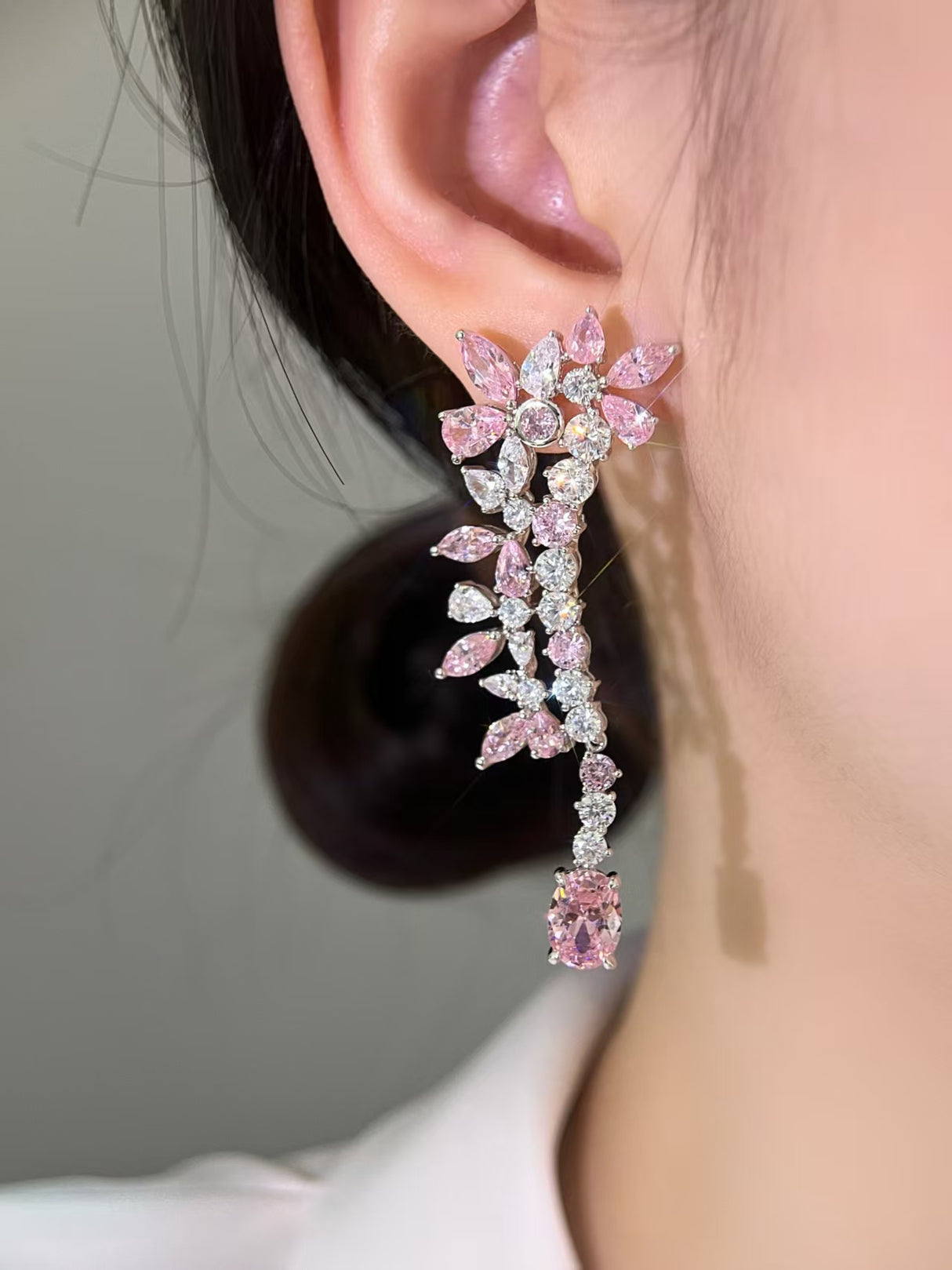 Zirconia Tassel Earrings