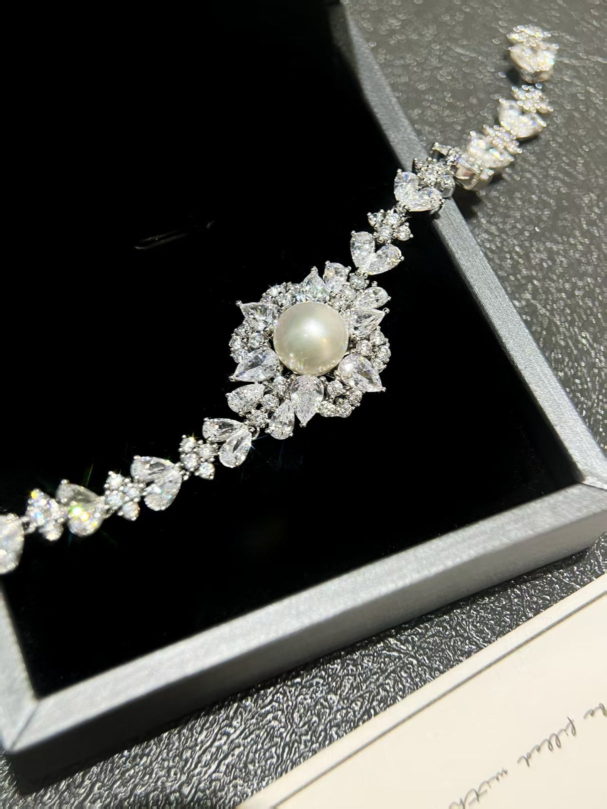 Pearl-Lab-Grown Diamond Bracelet