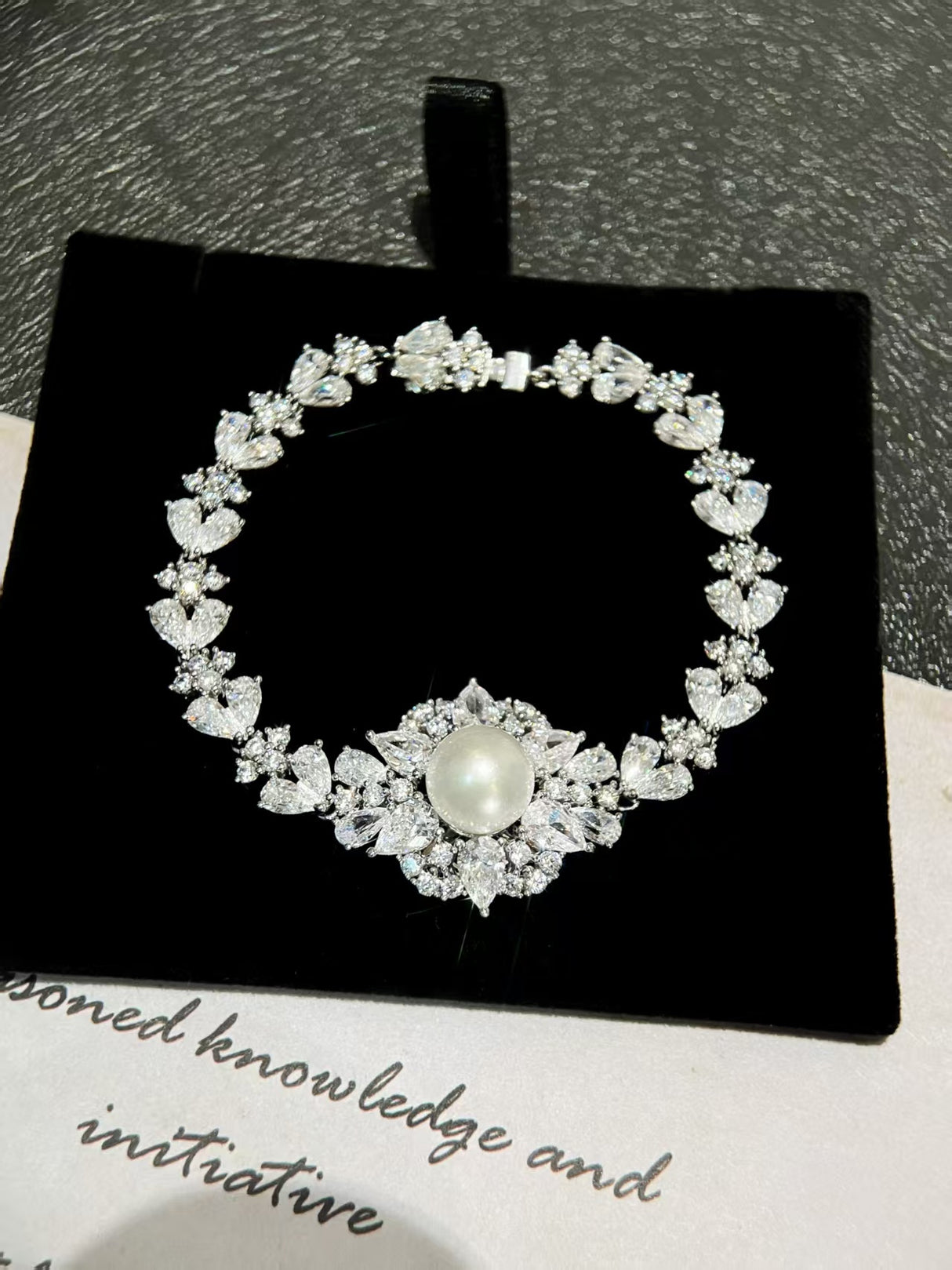 Pearl-Lab-Grown Diamond Bracelet