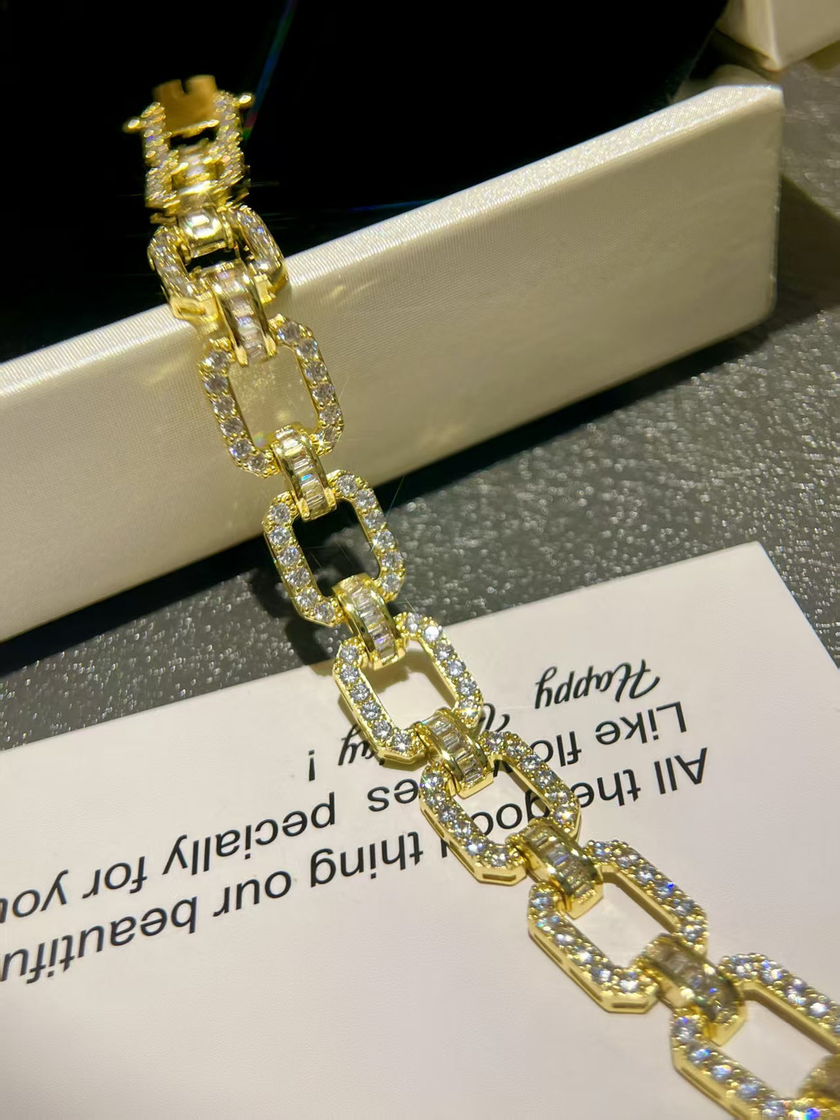 Gold rhinestone bracelet