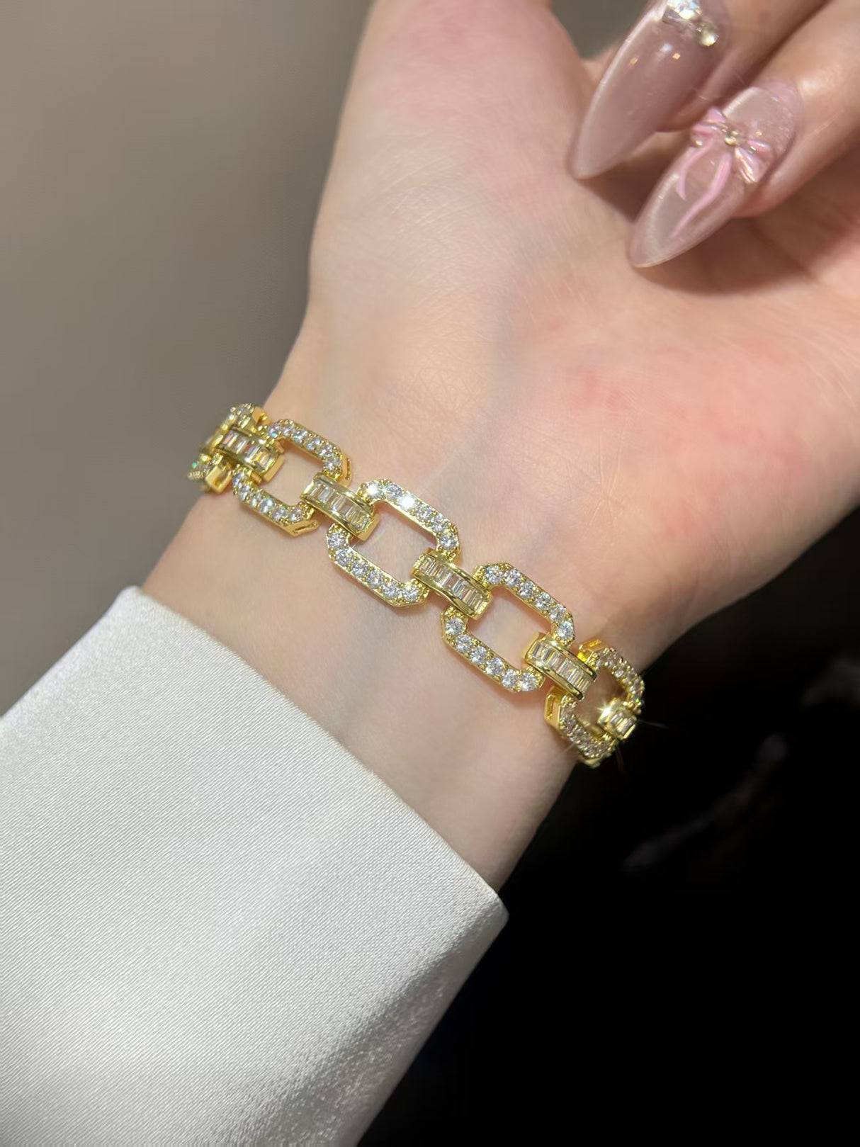 Gold rhinestone bracelet