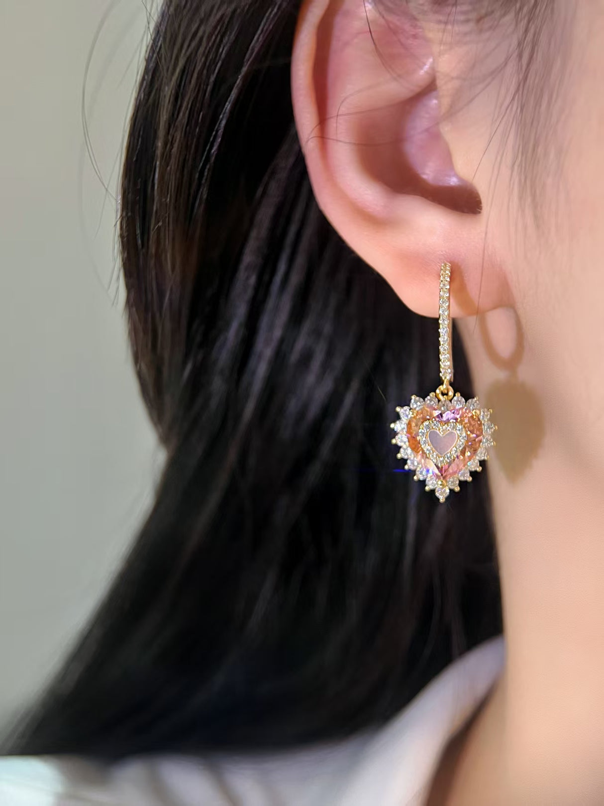 Pink Lab-Grown Diamond Stud Earrings