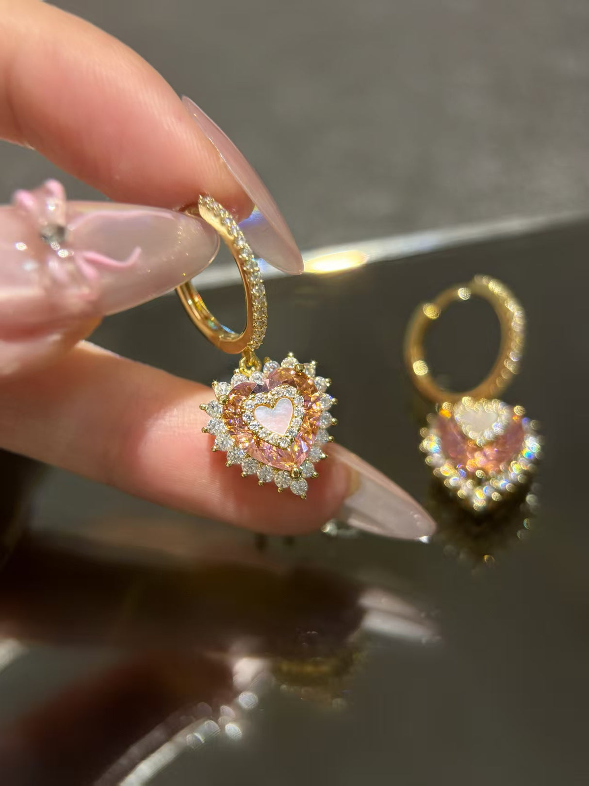 Pink Lab-Grown Diamond Stud Earrings