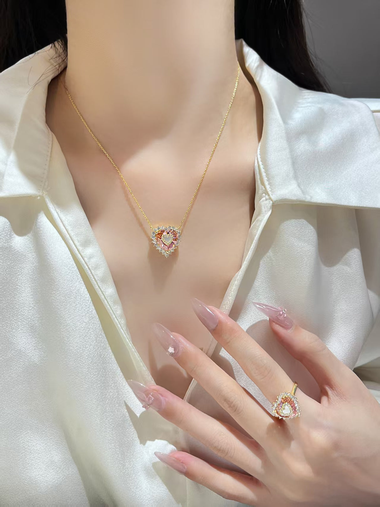 Pink Lab-Grown Diamond Necklace