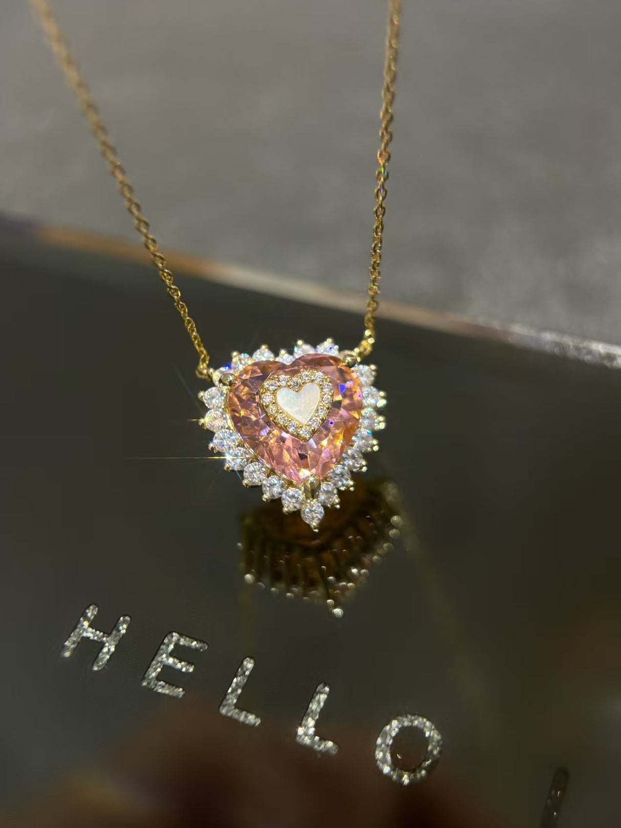 Pink Lab-Grown Diamond Necklace