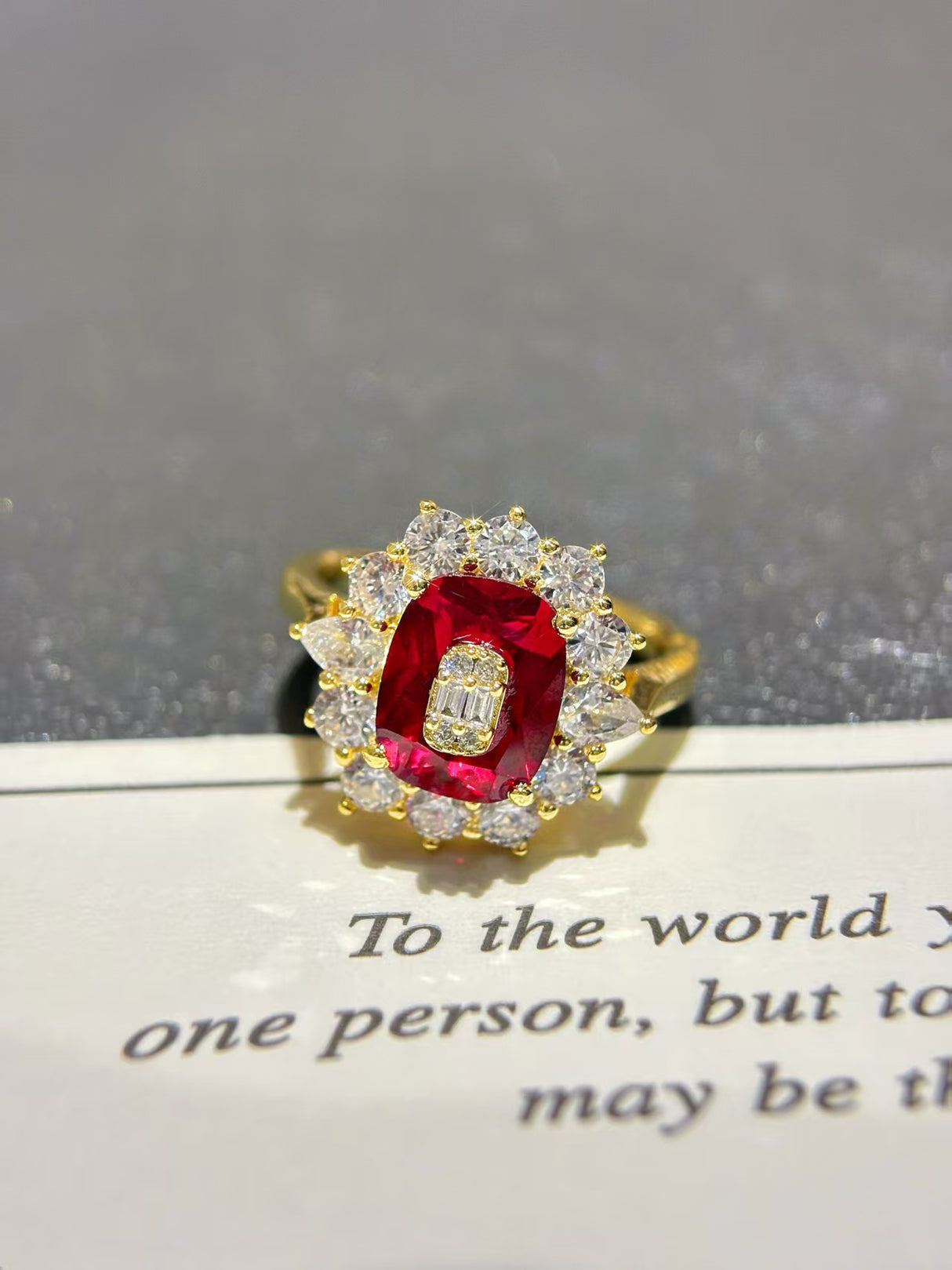 Red Flame Halo Ring