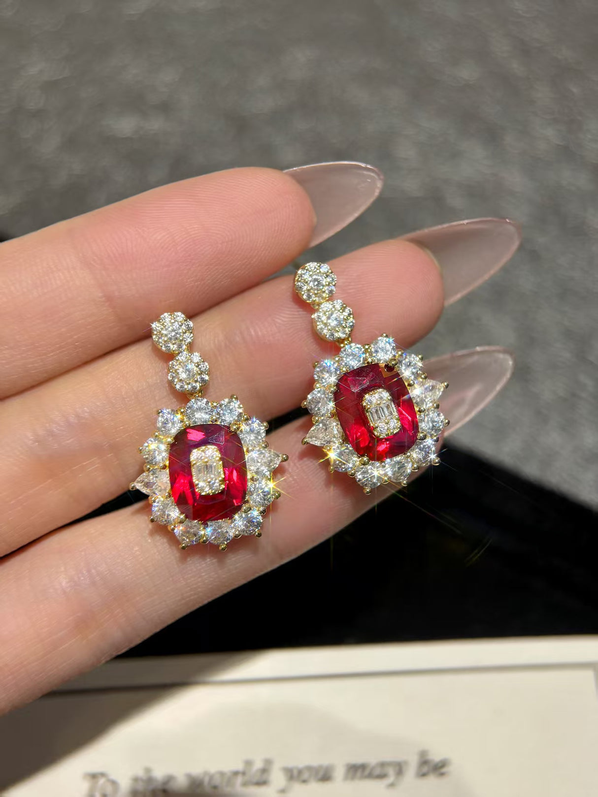 Red Lab-Grown Diamond Earrings
