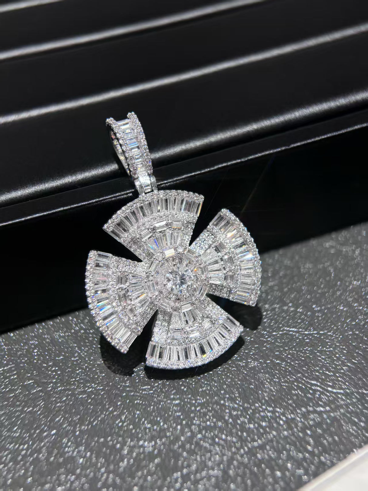 Hip Hop Cross Pendant Square Zirconia