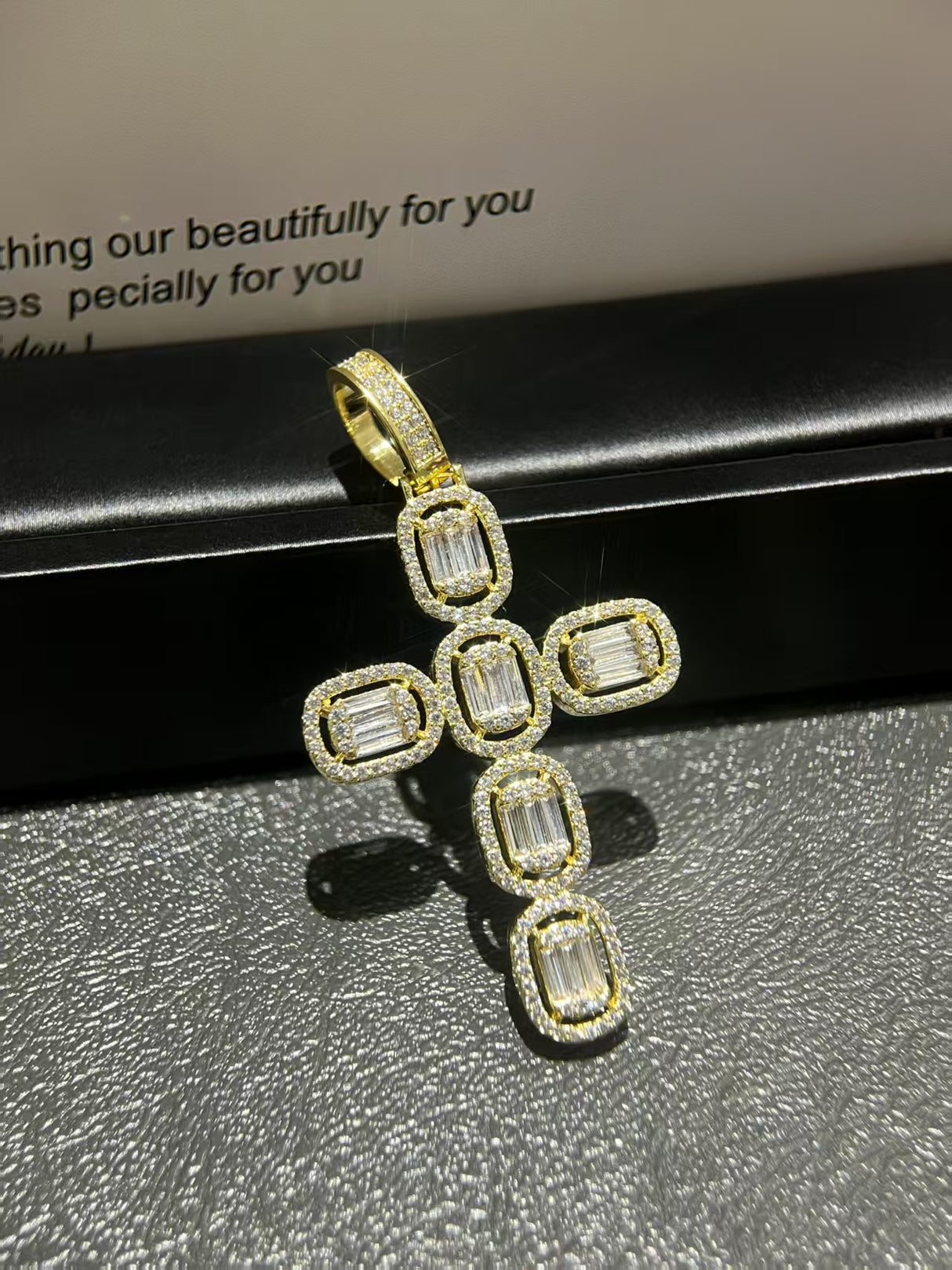 Gold Square Cross Pendant