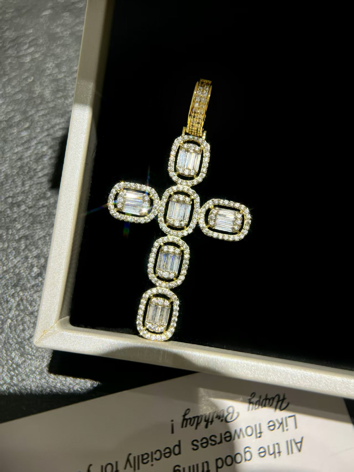 Gold Square Cross Pendant