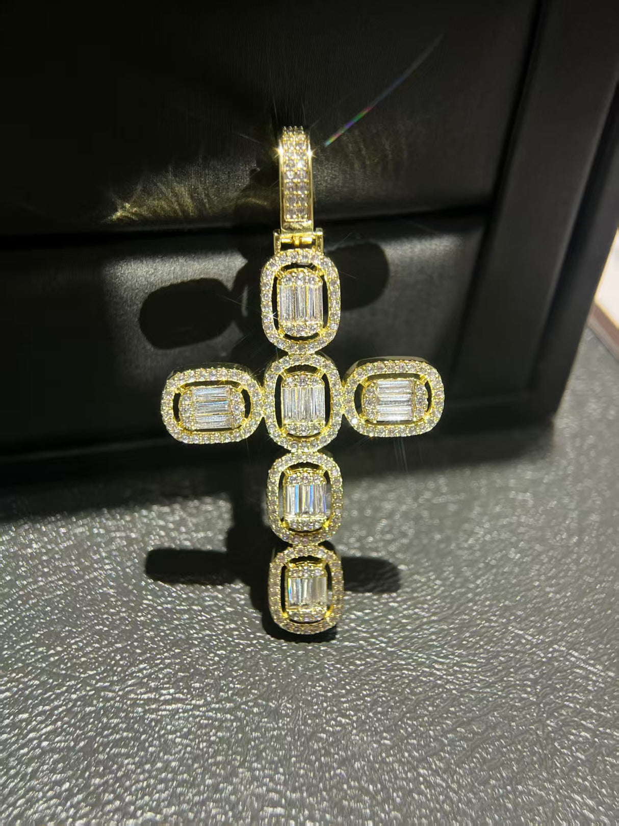 Gold Square Cross Pendant