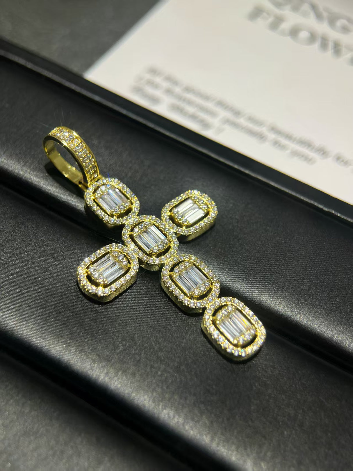 Gold Square Cross Pendant