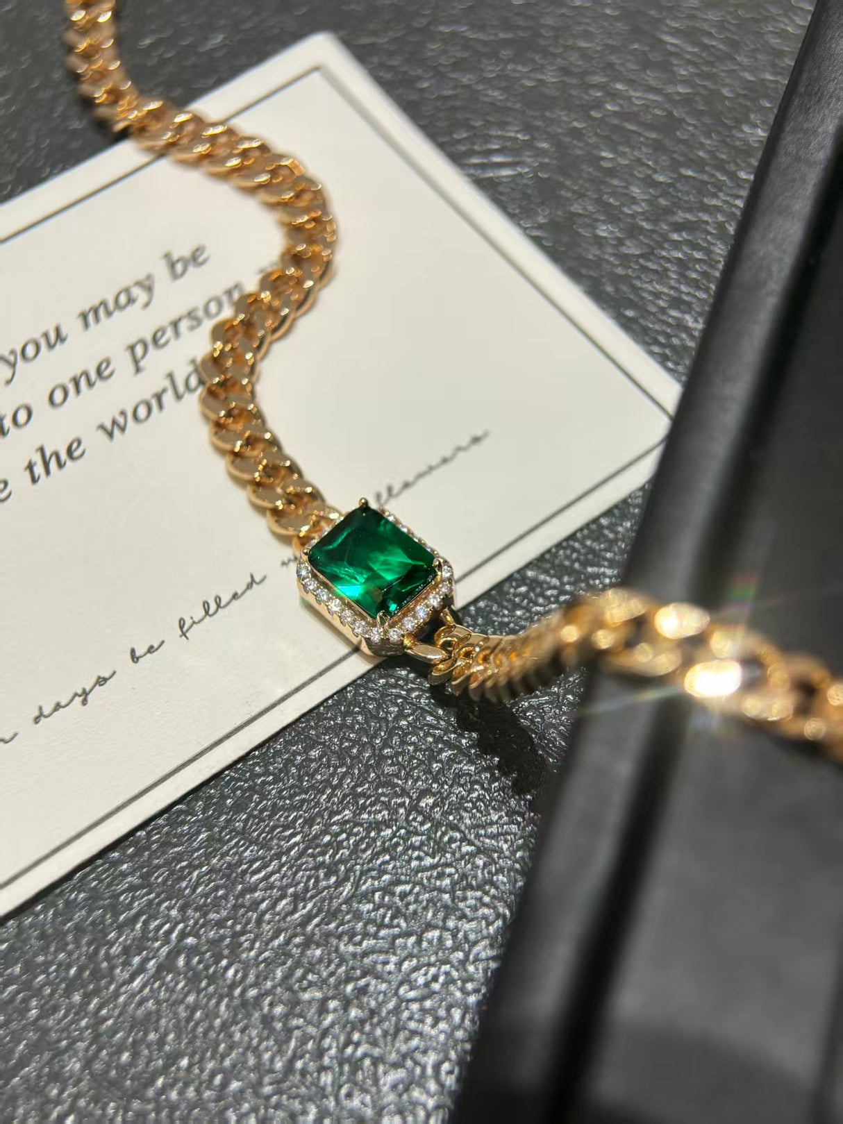 Agate Green Cube Inlay Bracelet