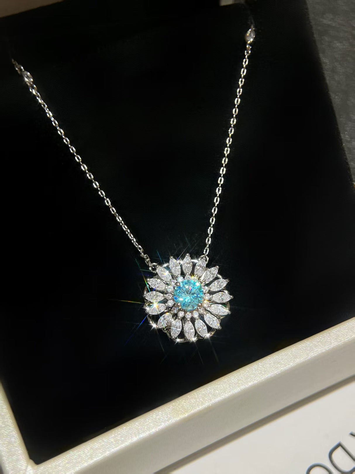 Blue Shell Crystal Necklace