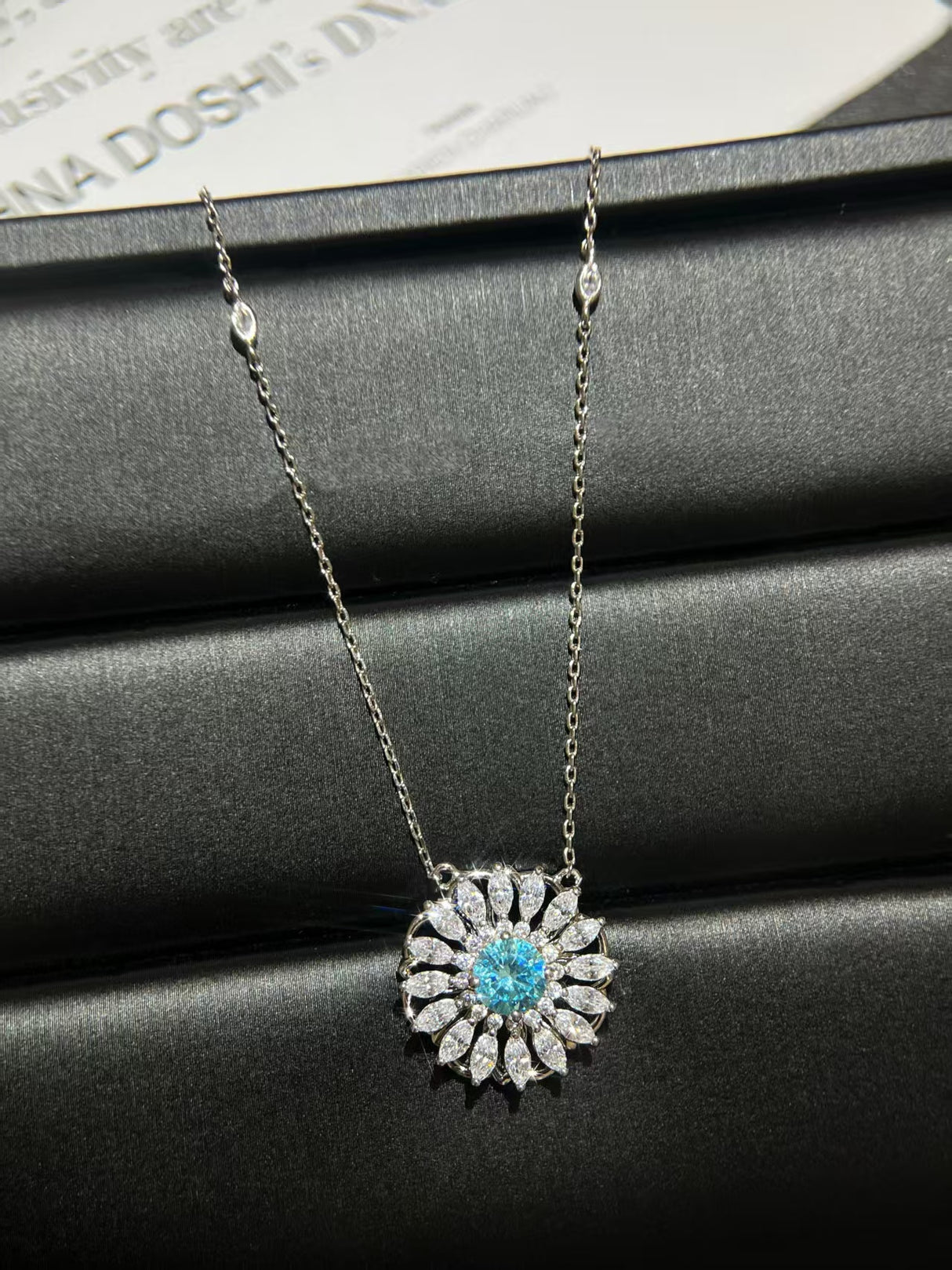 Blue Shell Crystal Necklace