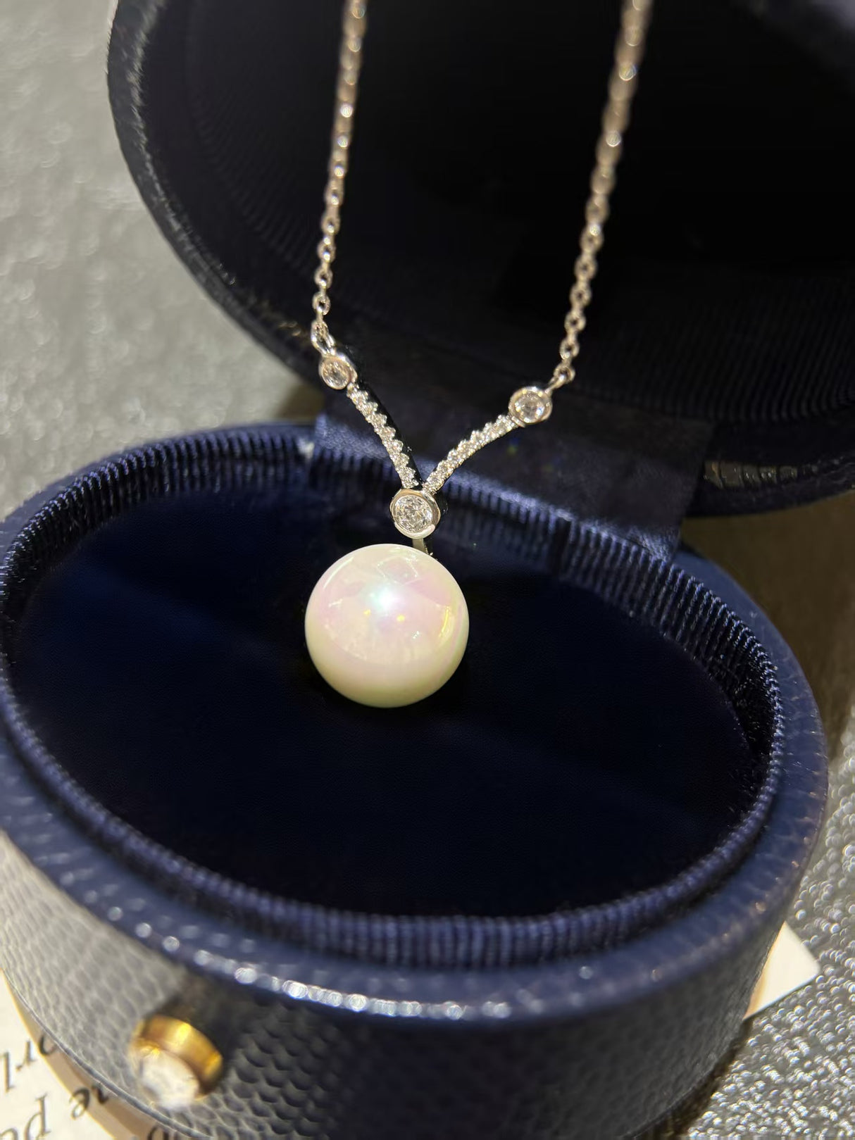 Aurora Glass Bead Y-Drop Necklace