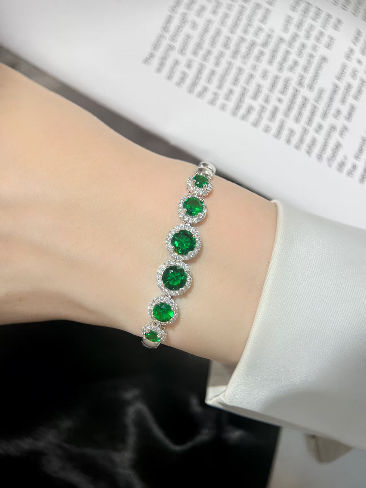 Elegant Green Gemstone Bracelet