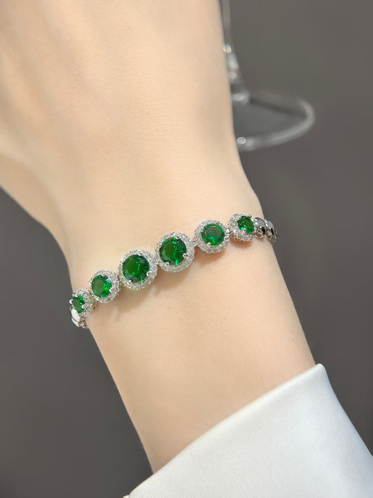 Elegant Green Gemstone Bracelet