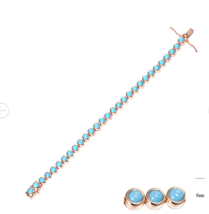 Blue Turquoise Inlaid Bracelet