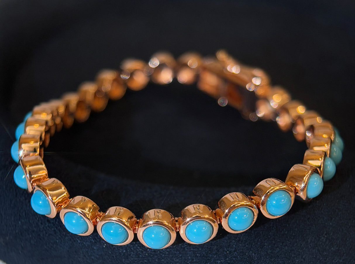 Blue Turquoise Inlaid Bracelet