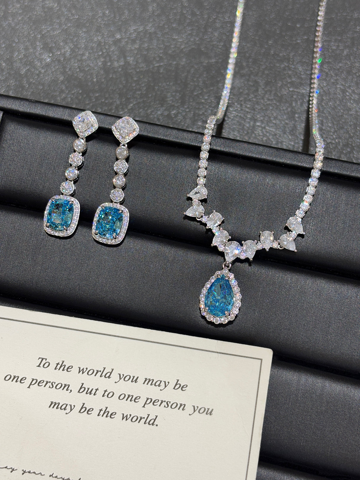 Blue - Lab-Grown Diamond Necklace