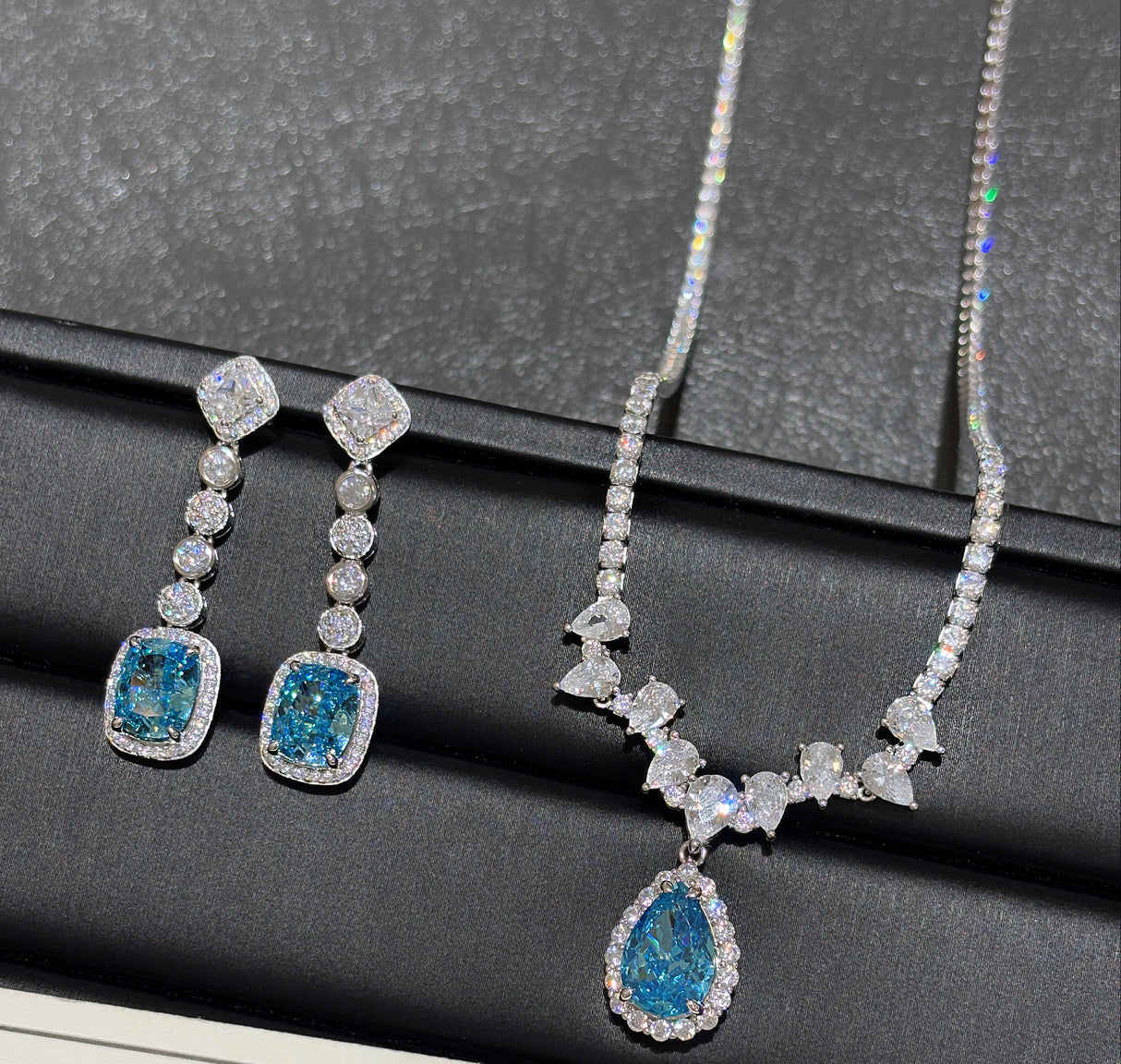 Aurora Teardrop CZ Necklace
