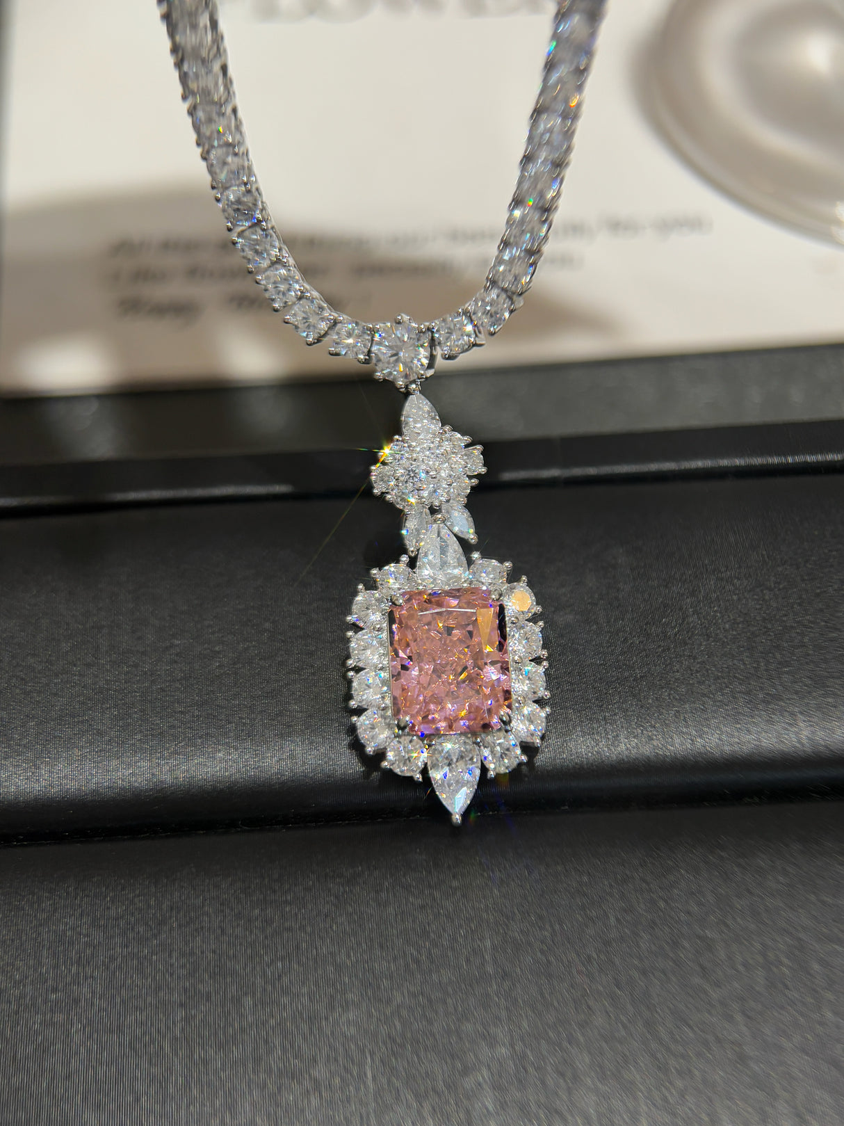 Pink Lab-Grown Diamond Sweetheart Necklace
