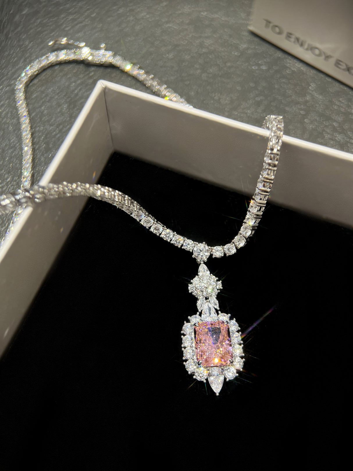 Pink Lab-Grown Diamond Sweetheart Necklace