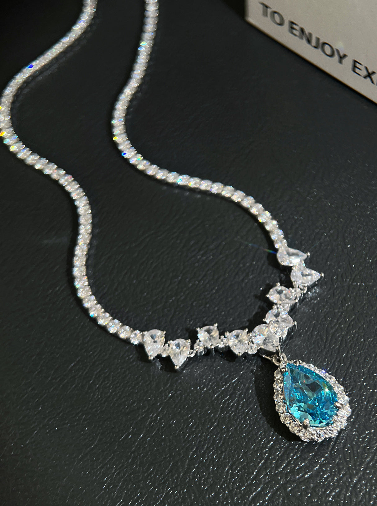 Aurora Teardrop CZ Necklace