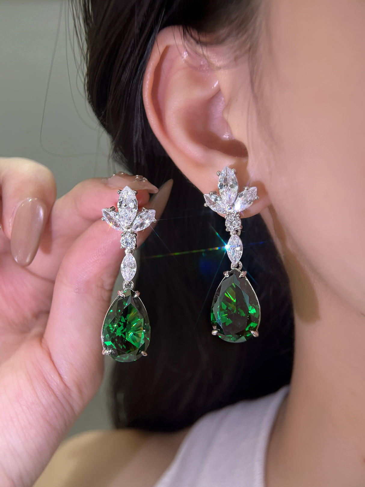 Lab-Grown Diamond Teardrop Earrings