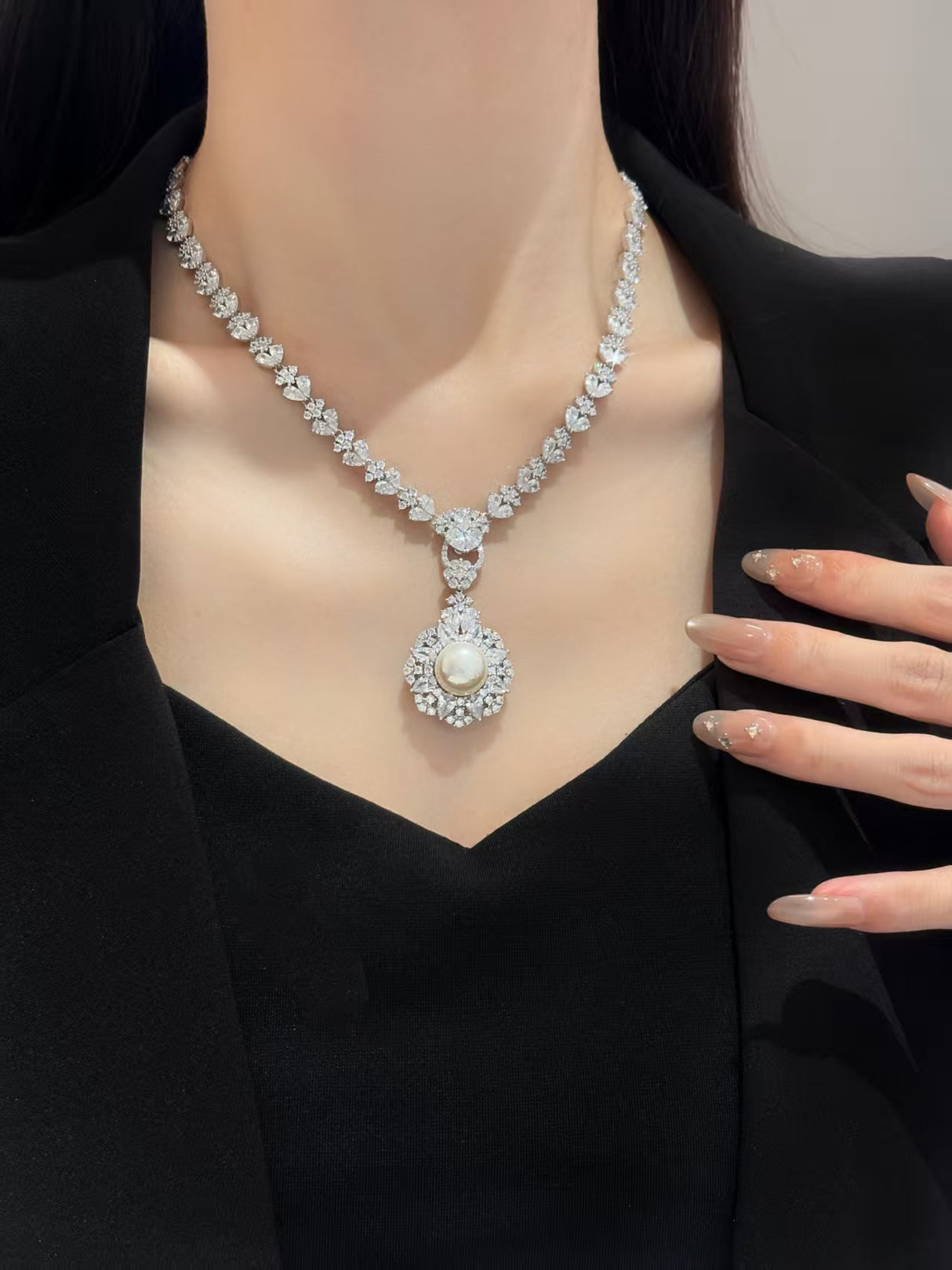 Broken Bricks Pearl Necklace