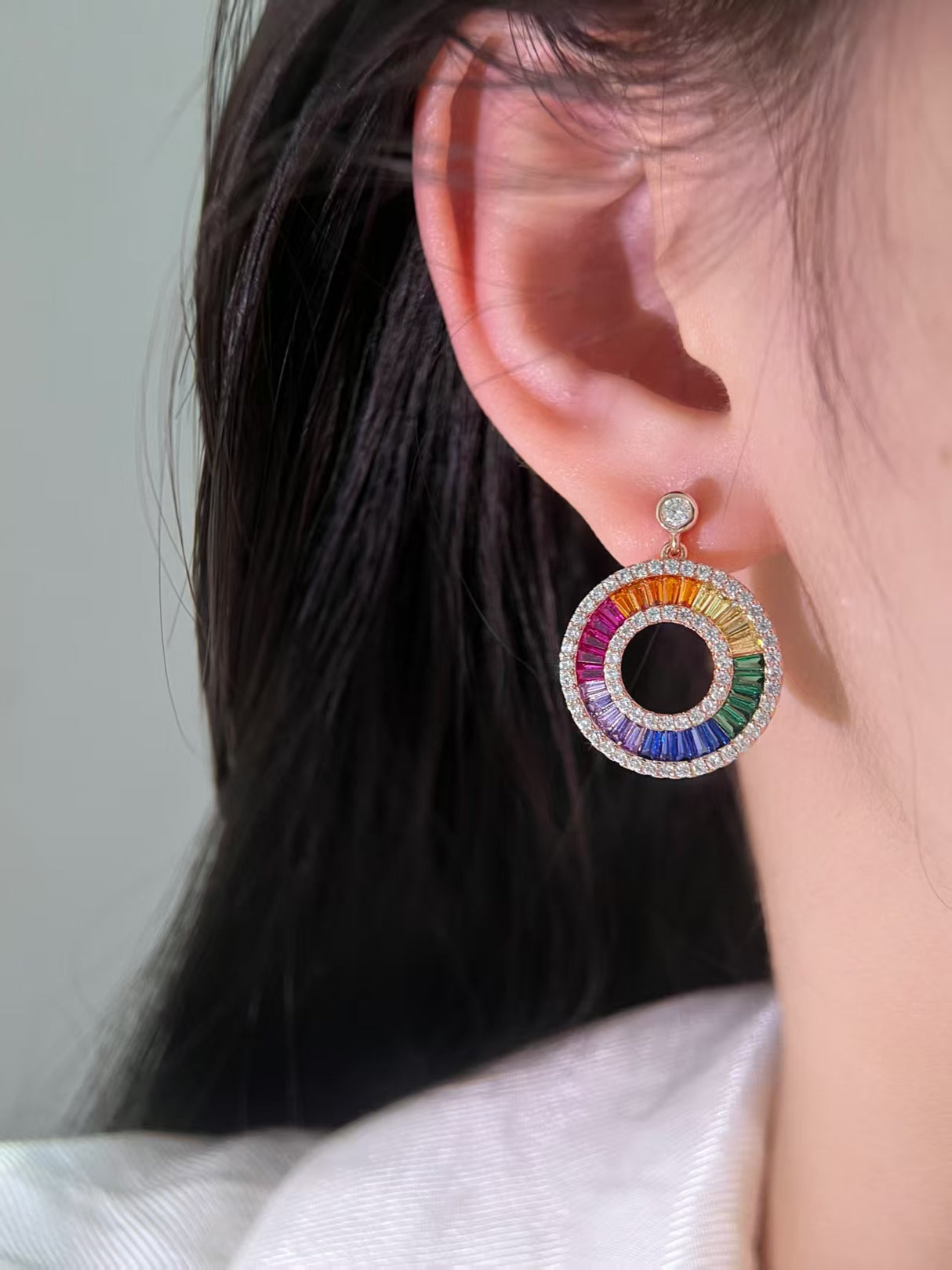 Rainbow Hoop Earrings