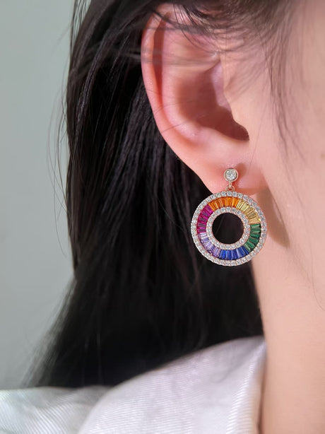 Rainbow Hoop Earrings