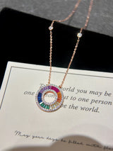 Rainbow Circle Necklace