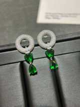 Emerald Star Crown Earrings